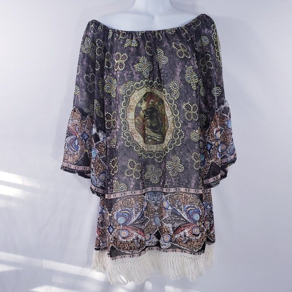 Urban‎ Mangoz Womens Tunic Dress Aztec Flowy Roman - Picture 6 of 8